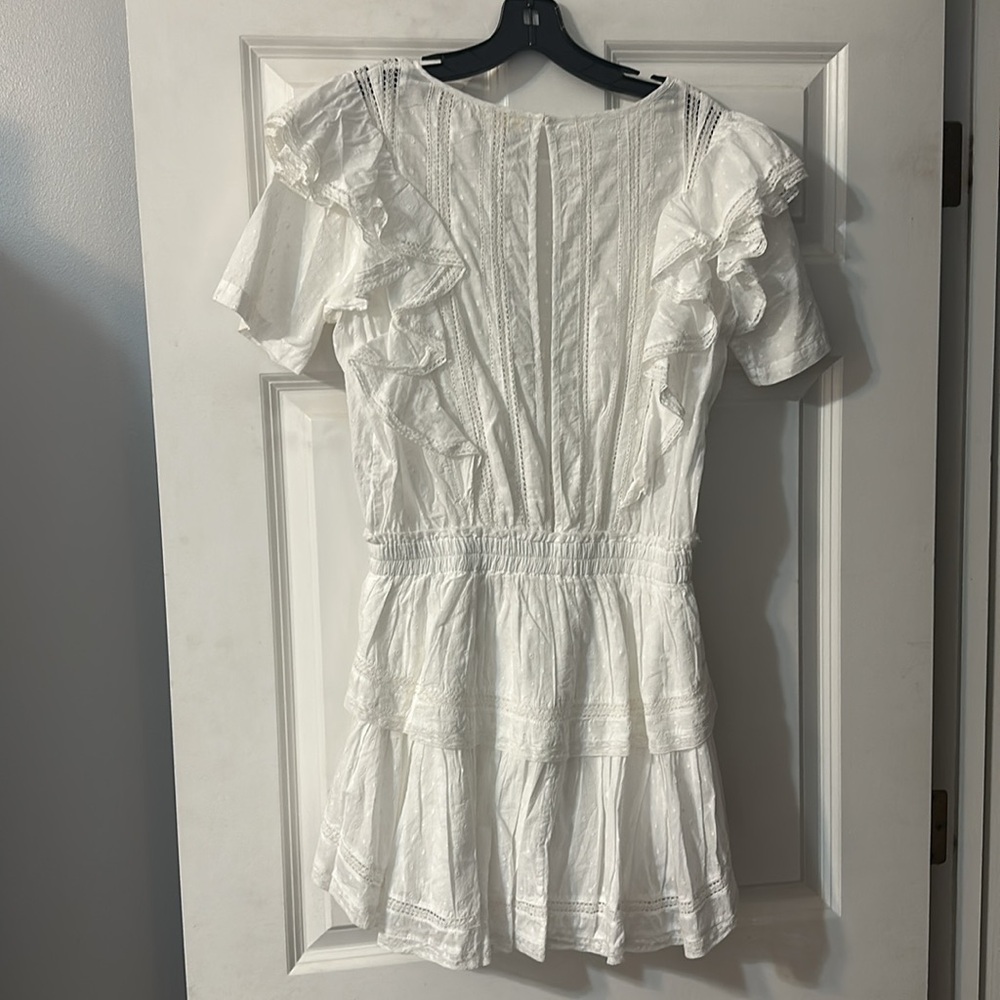 LoveShackFancy White Ruffle Mini Dress - Picture 3 of 5